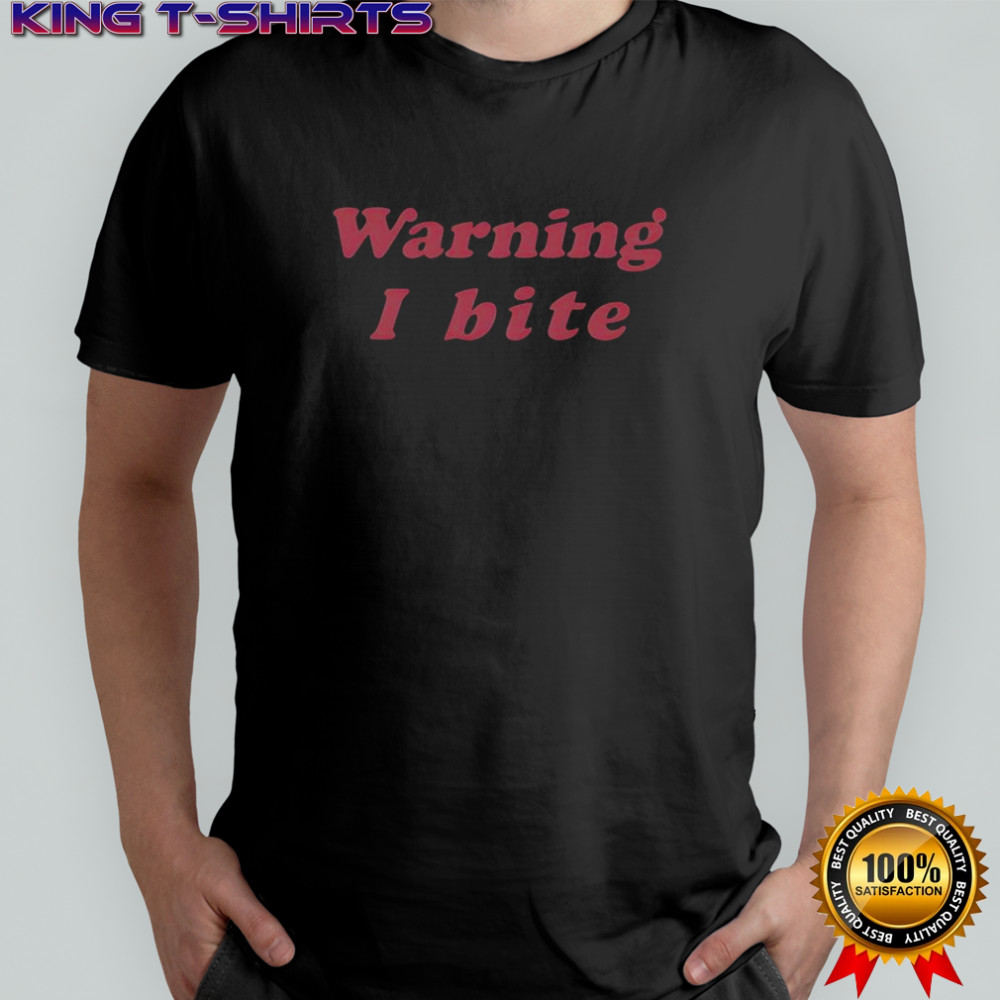 Brooklynnmilly Wearing Warning I Bite Shirt