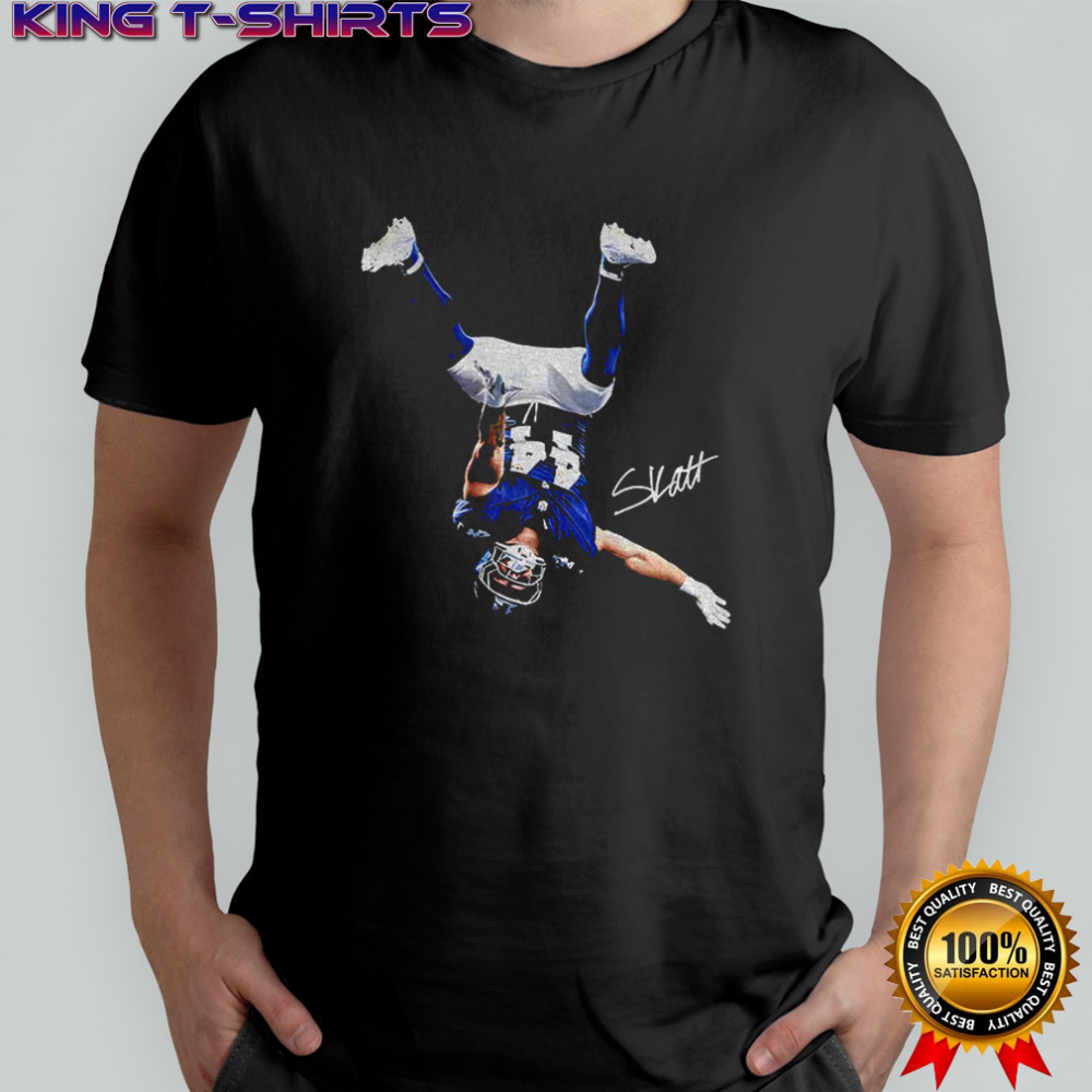 Cam Skattebo Flipped pose New York Giants NFL Football signature shirt