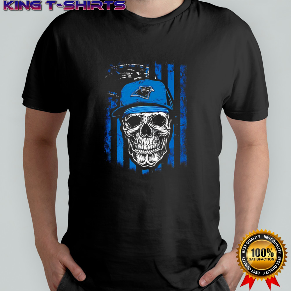 Carolina Panthers NFL skull American flag football lover shirt