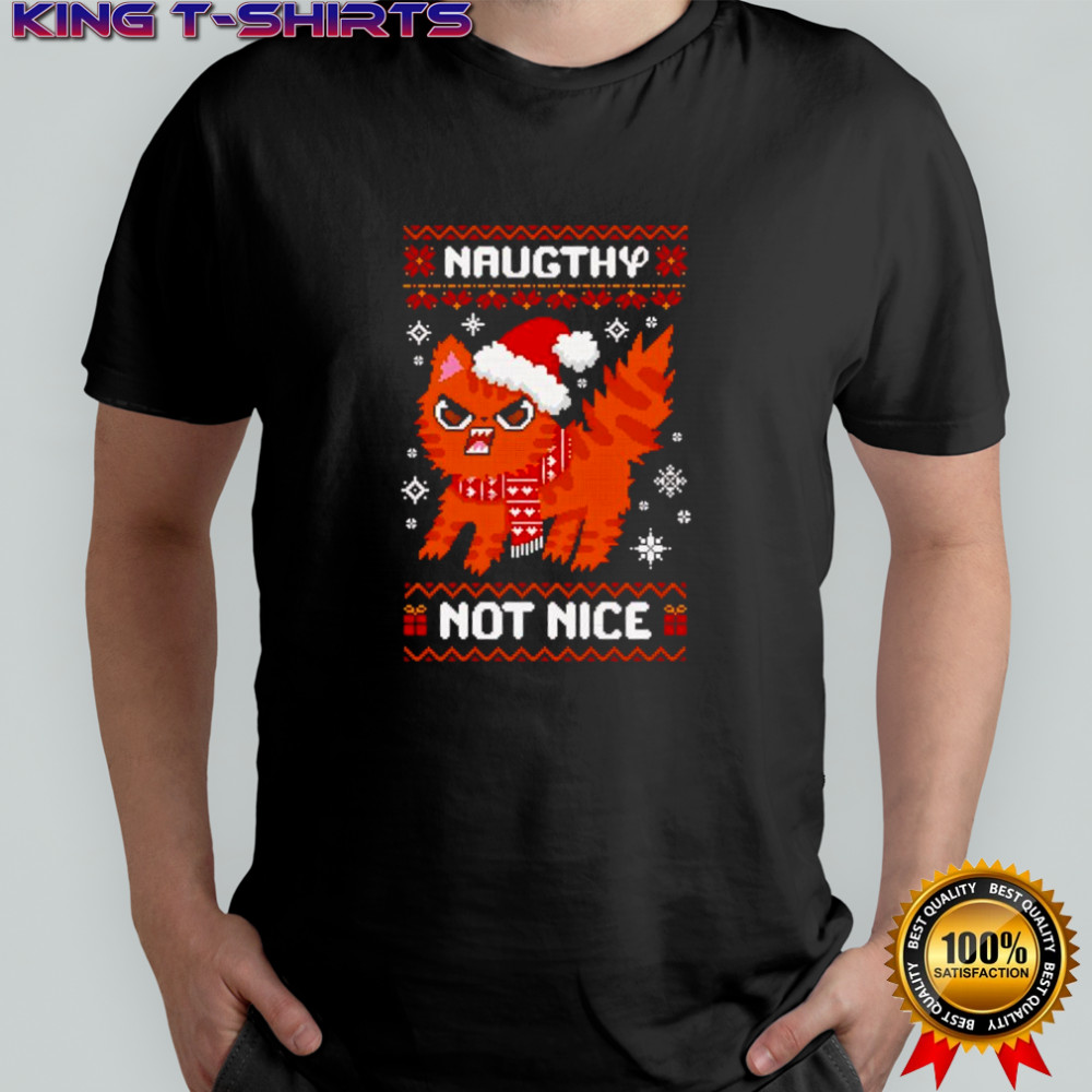 Cat Christmas naughty not nice shirt