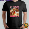 Cats my tummy hurts graphic meme shirt