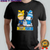 Charlie Brown and Snoopy wearing Michigan Wolverines and Detroit Lions logo shirt