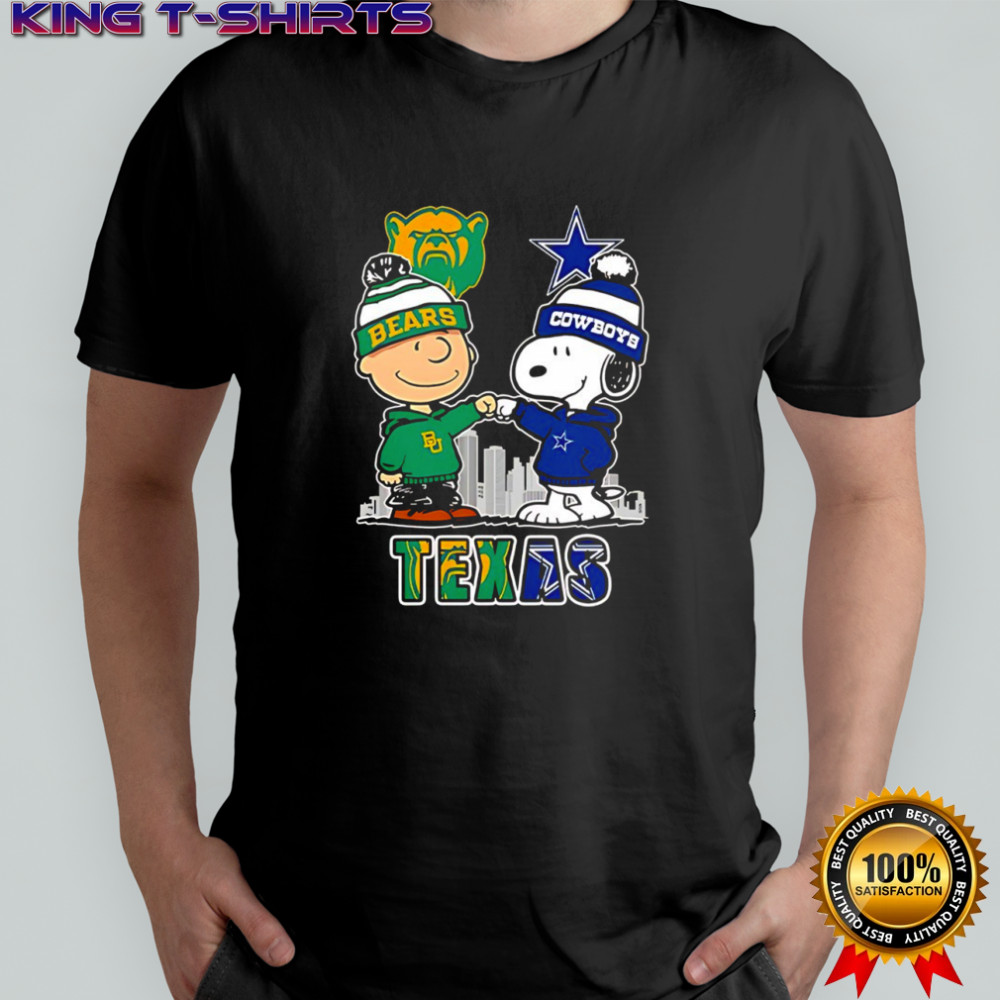 Charlie Brown and Snoopy x Baylor Bears and Dallas Cowboys shirt