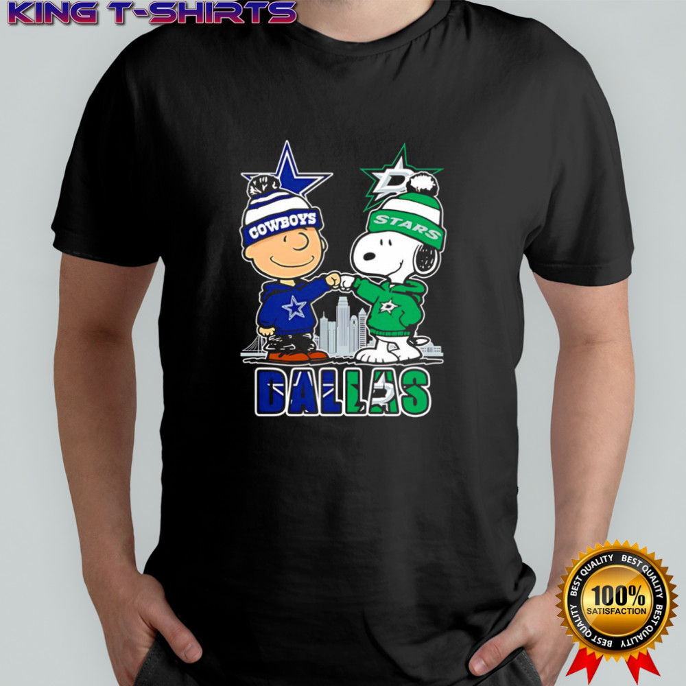 Charlie Brown and Snoopy x Dallas Cowboys and Dallas Stars shirt