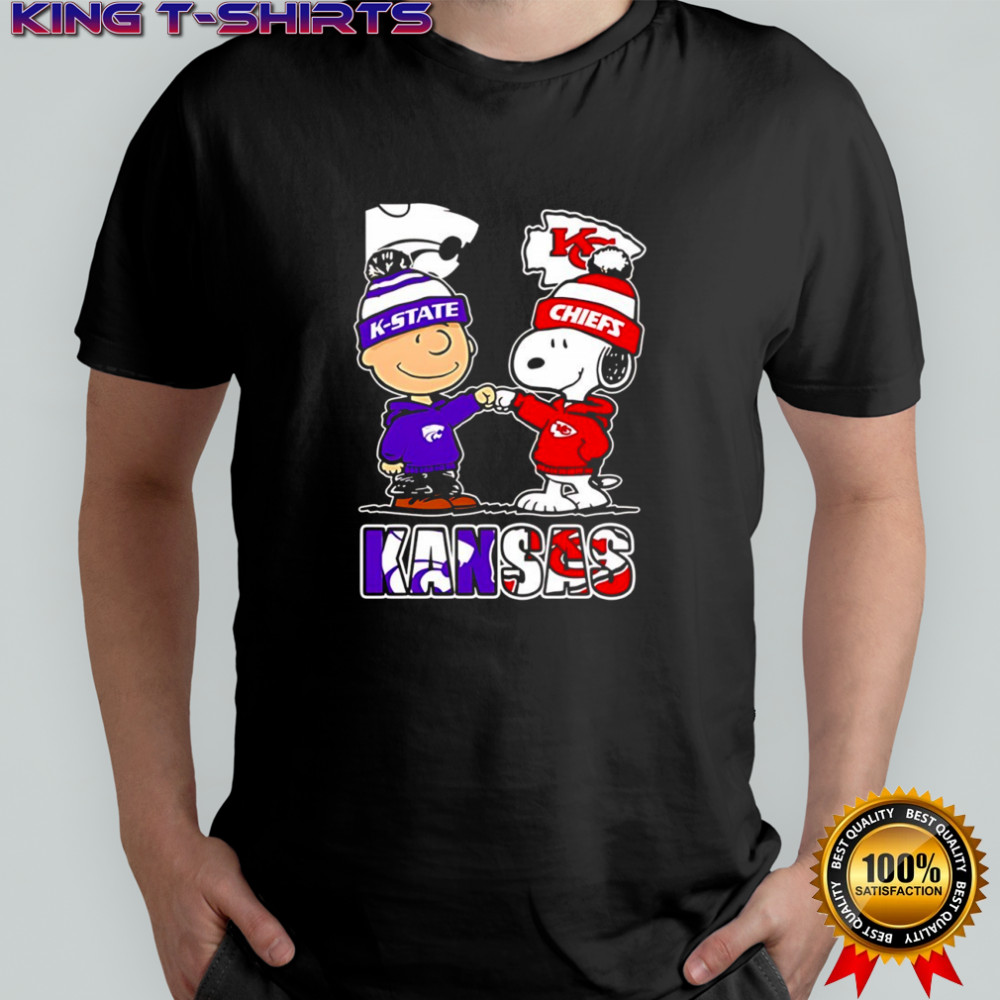 Charlie Brown and Snoopy x Kansas State Wildcats and Kansas City Chiefs shirt