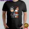 Charlie Brown Dallas Cowboys touch hand Snoopy Texas Longhorns skyline shirt