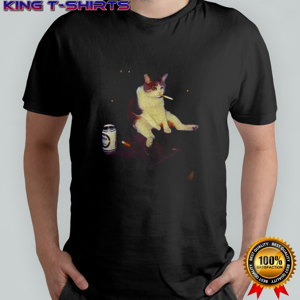 Cigarette Cat smoking Gen Z Joke funny shirt