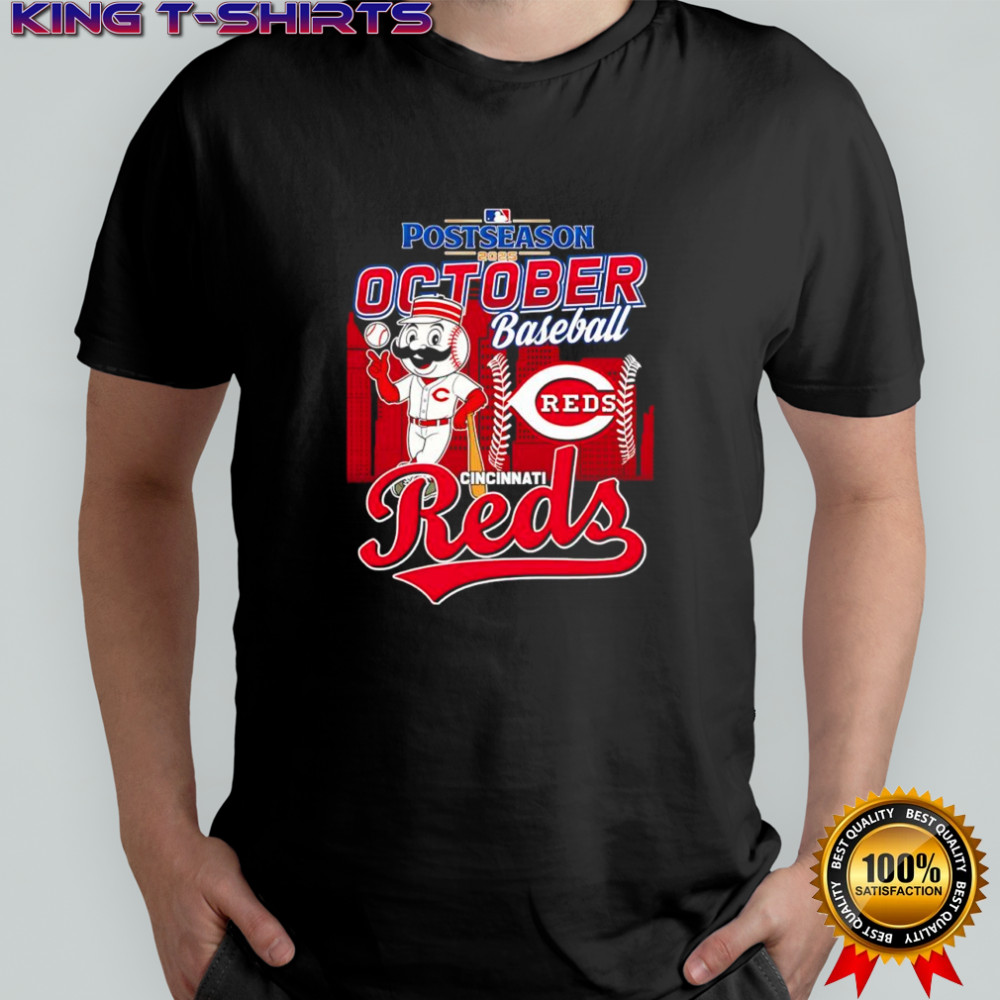 Cincinnati Reds baseball 2025 MLB postseason October mascot logo shirt