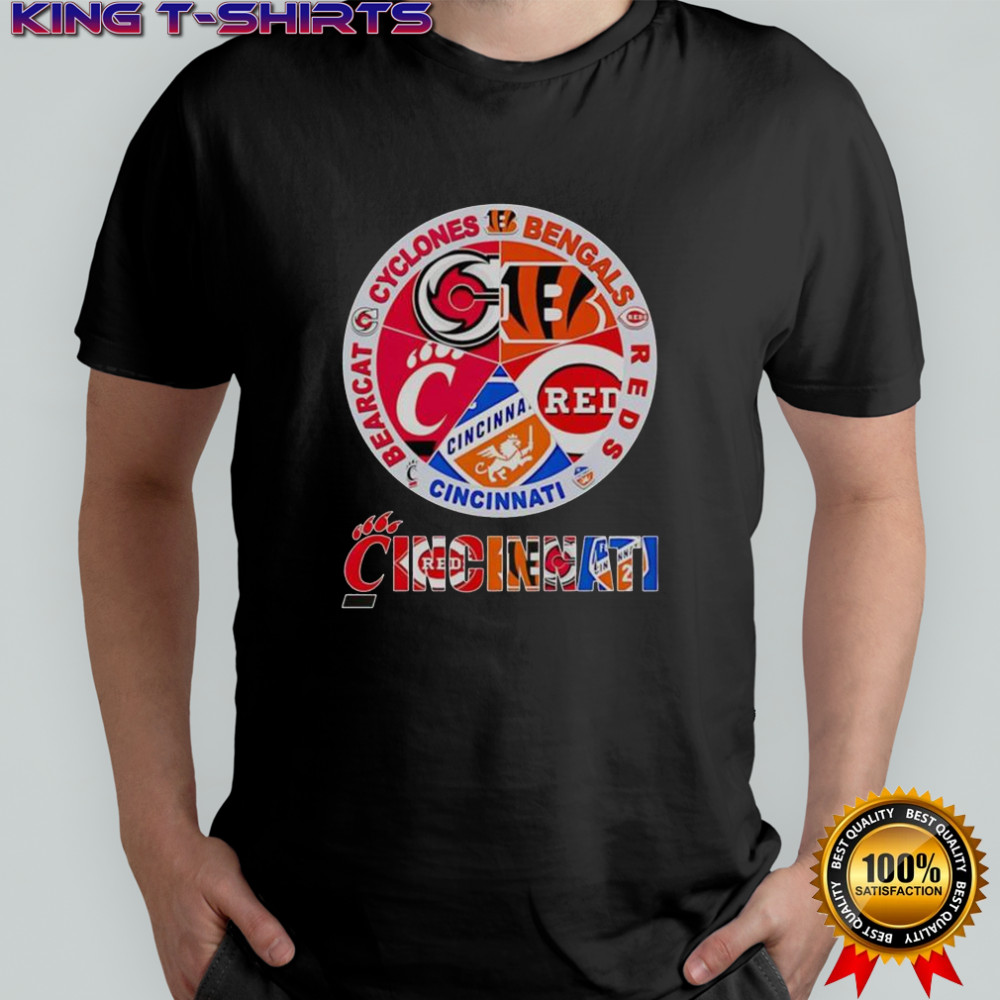 Cincinnati Sports Cyclones Bengals Reds Bearcat Logo T-Shirt