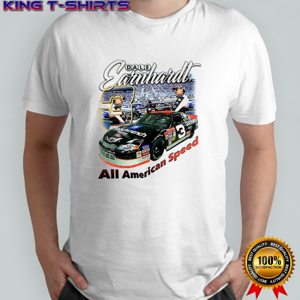 Dale Earnhardt and Chevrolet Monte Carlo number 3 NASCAR all American speed shirt