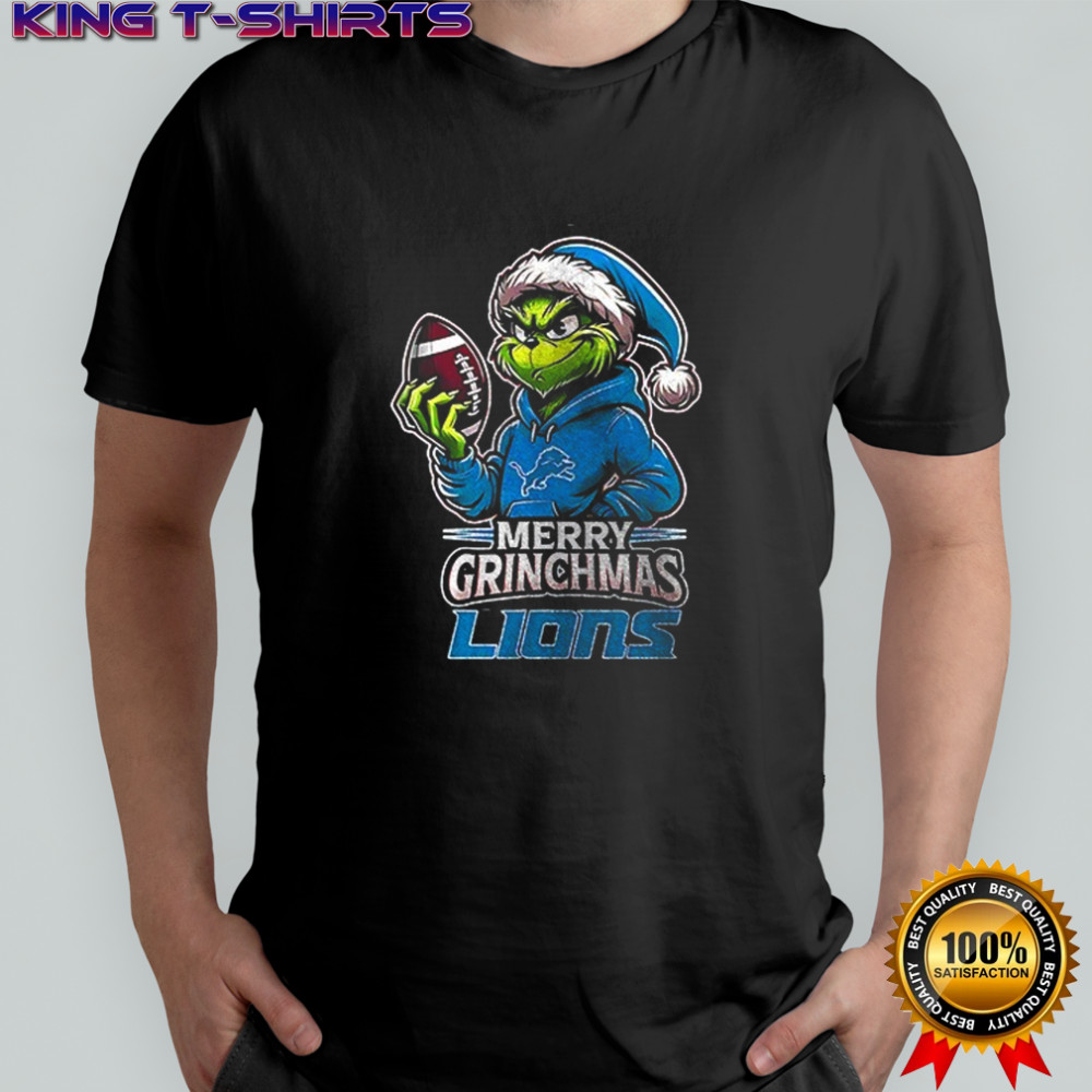 Detroit Lions Merry Grinchmas they hate us because they ain’t us shirt