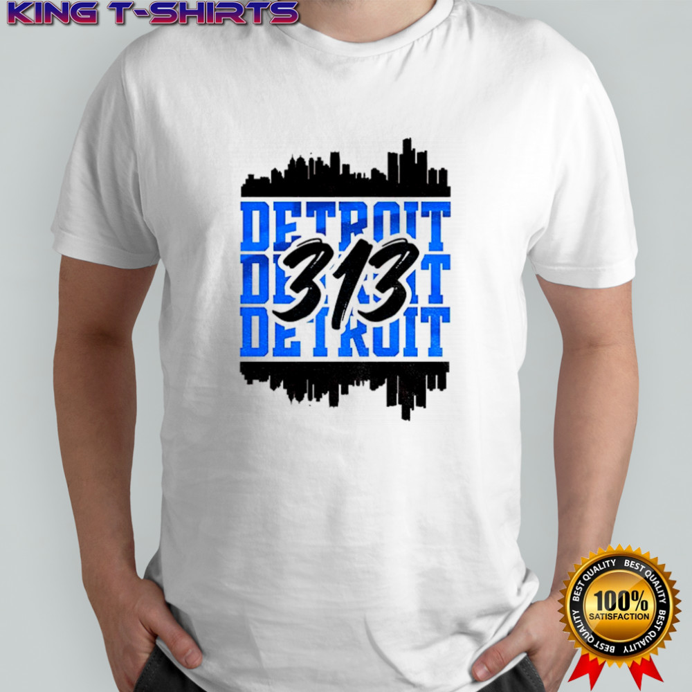 Detroit Skyline Detroit Lions 313 logo NFL 2025 shirt