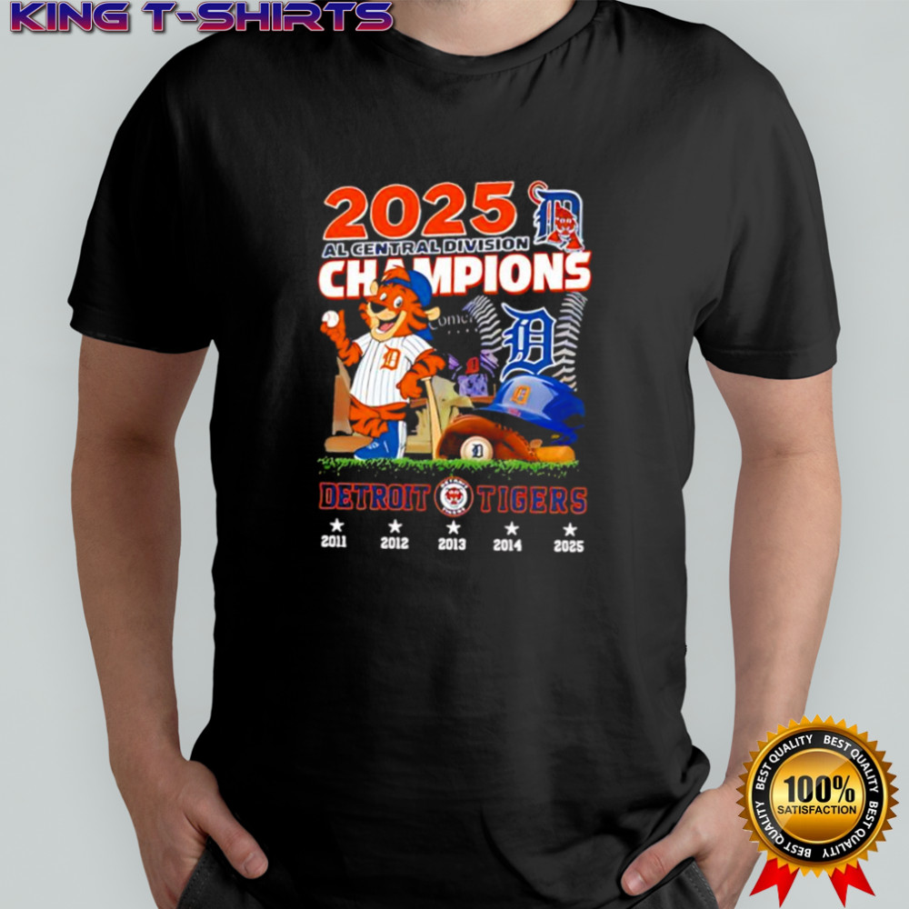 Detroit Tigers mascot 2025 AL Central Division Champions shirt