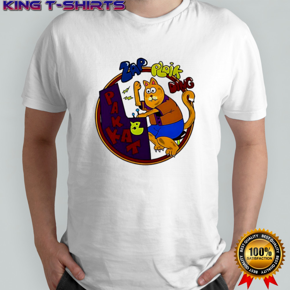 Dustin Zap Ploik Ding Pakkat cat playing arcade game shirt