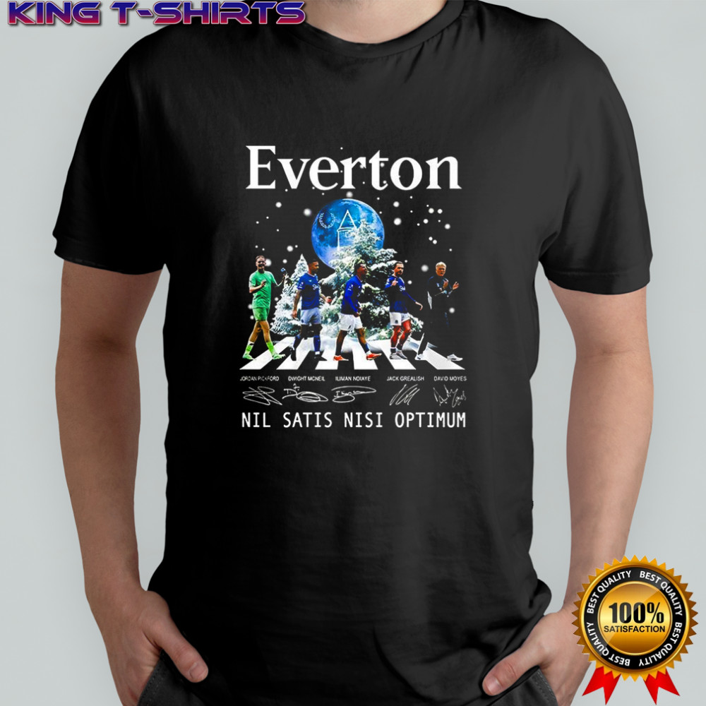 Everton Nil Satis Nisi Optimum player across the street signature Christmast shirt