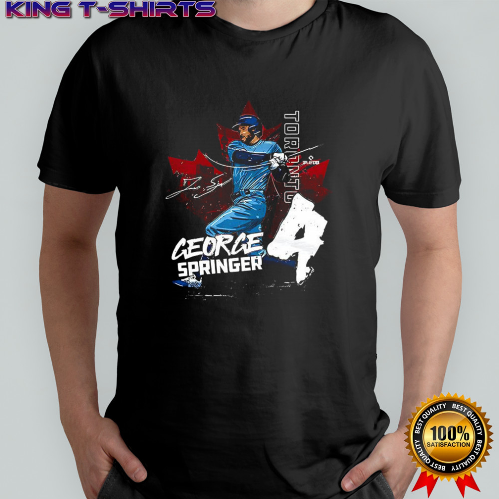 George Springer Toronto Blue Jays baseball 2025 State number 4 cartoon signature shirt