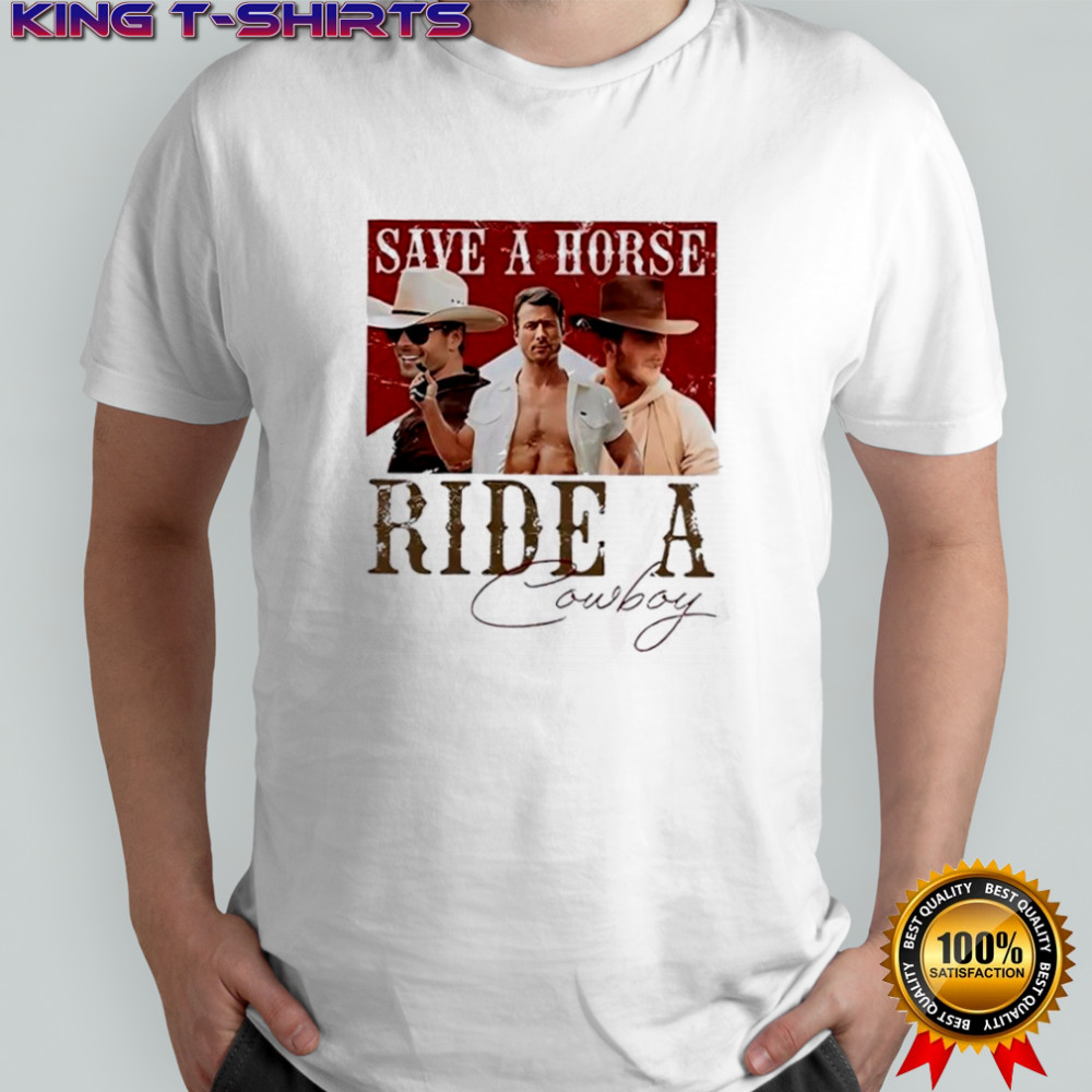 Glen Powell Save A Horse Ride A Cowboy Marlboro Parody shirt