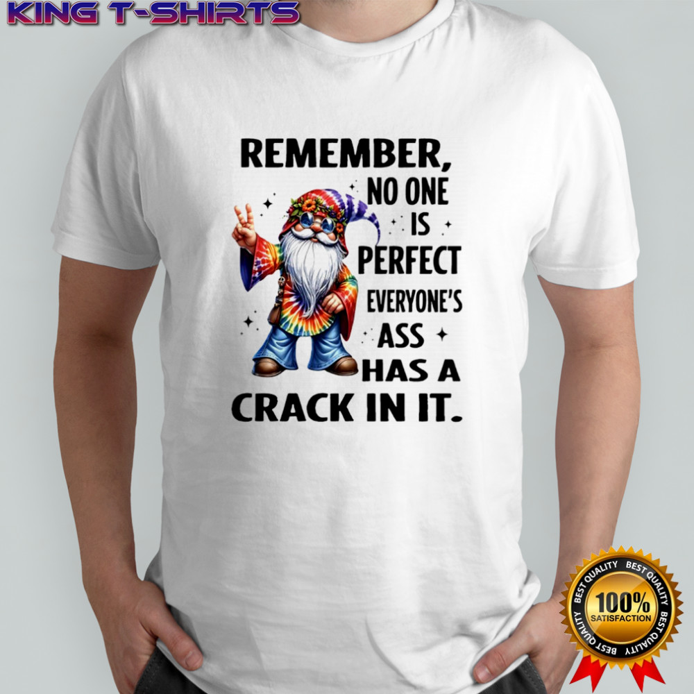 Gnome remember no one is perfect everyone’s ass has a crack in it shirt