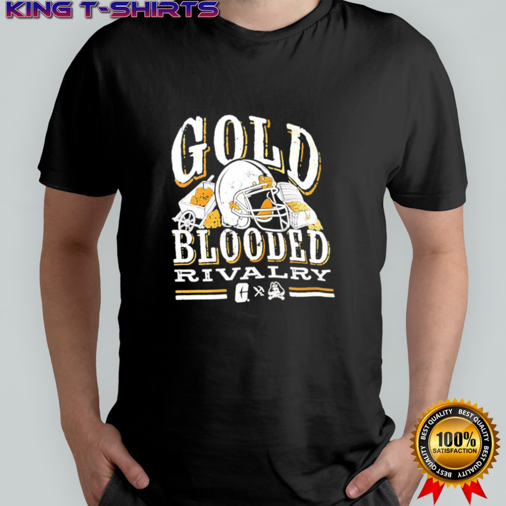Gold Blooded Rivalry helmet logo shirt