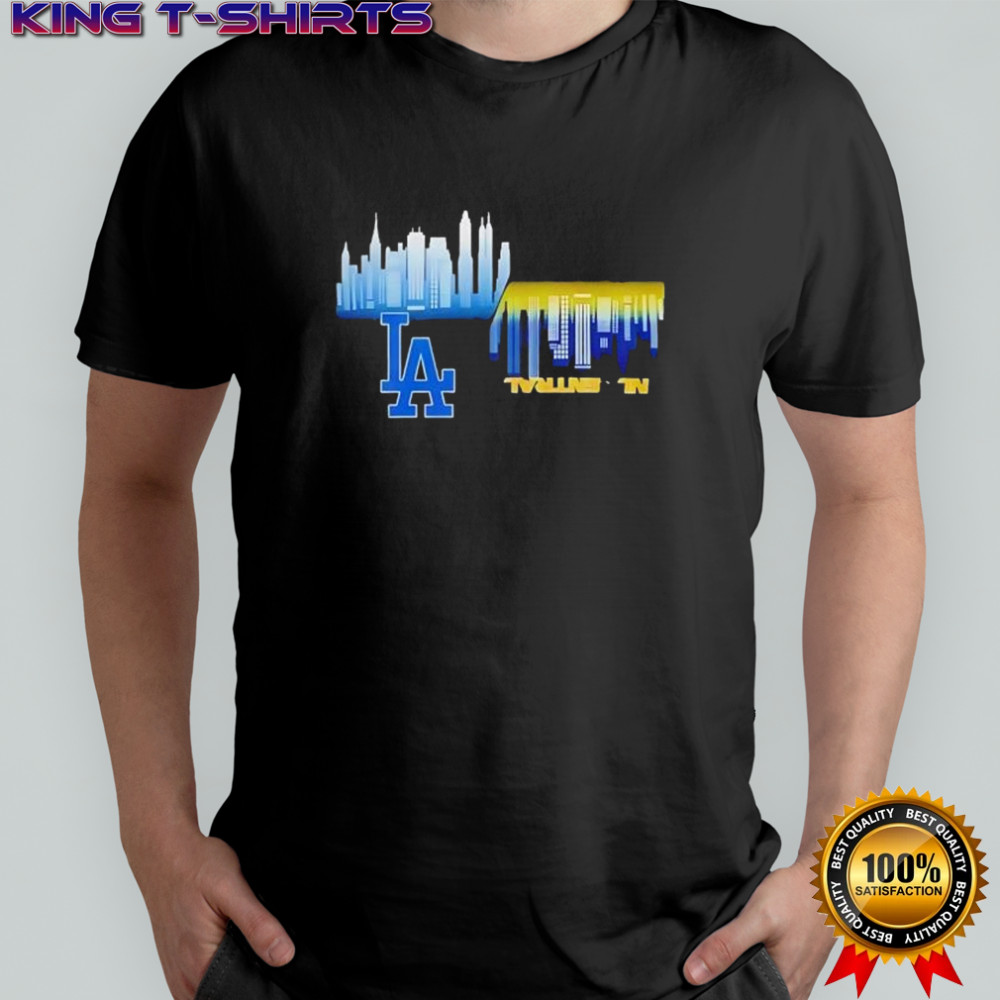 Good los angeles Dodgers vs milwaukee brewers mlb gameday schedule skyline city 2025 shirt