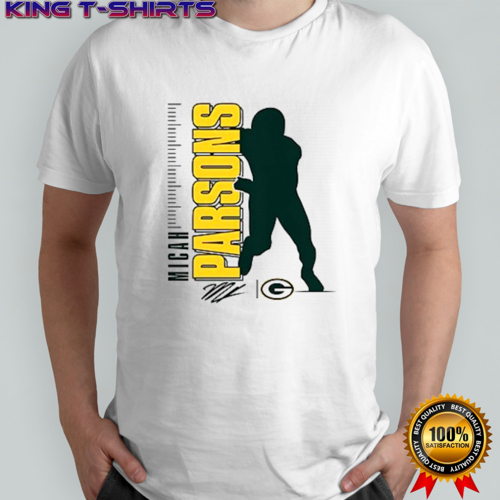 Green Bay Packers Micah Parsons yards silhouette signature shirt