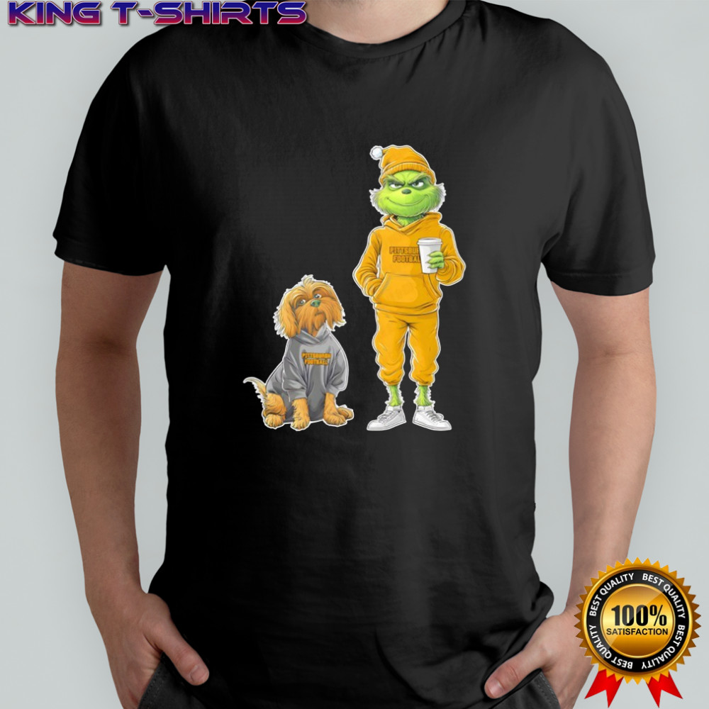 Green Monster Grinch and dog Christmas Pittsburgh Football shirt