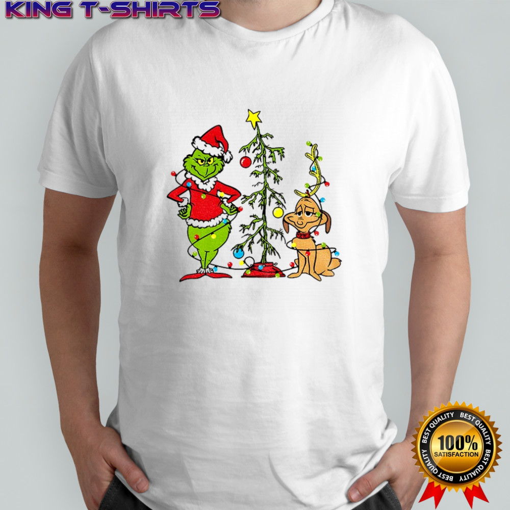 Grinch and Max dog Xmas Holiday Merry Christmas shirt