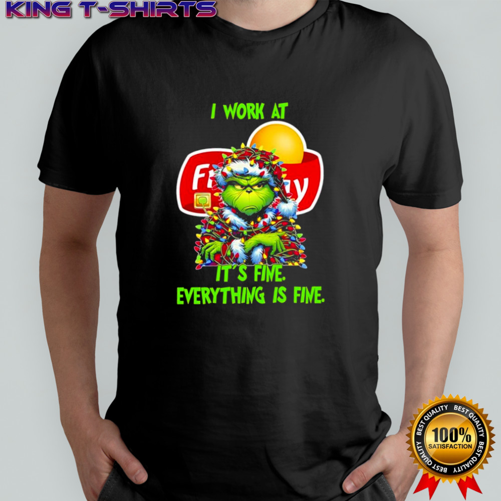 Grinch i work at Frito Lay logo it’s fine everything is fine shirt