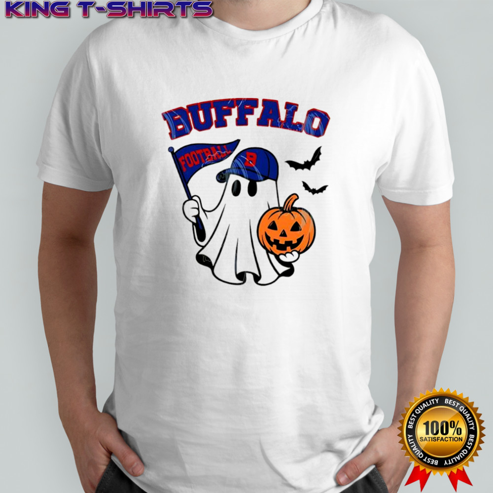 Halloween Ghost Buffalo Bills football flag pumpkin shirt