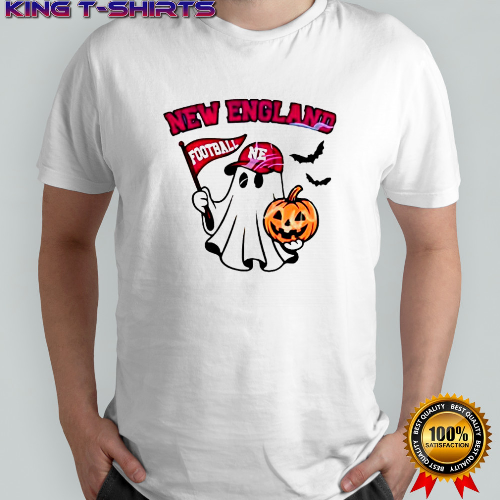 Halloween Ghost New England Patriots Football flag pumpkin shirt