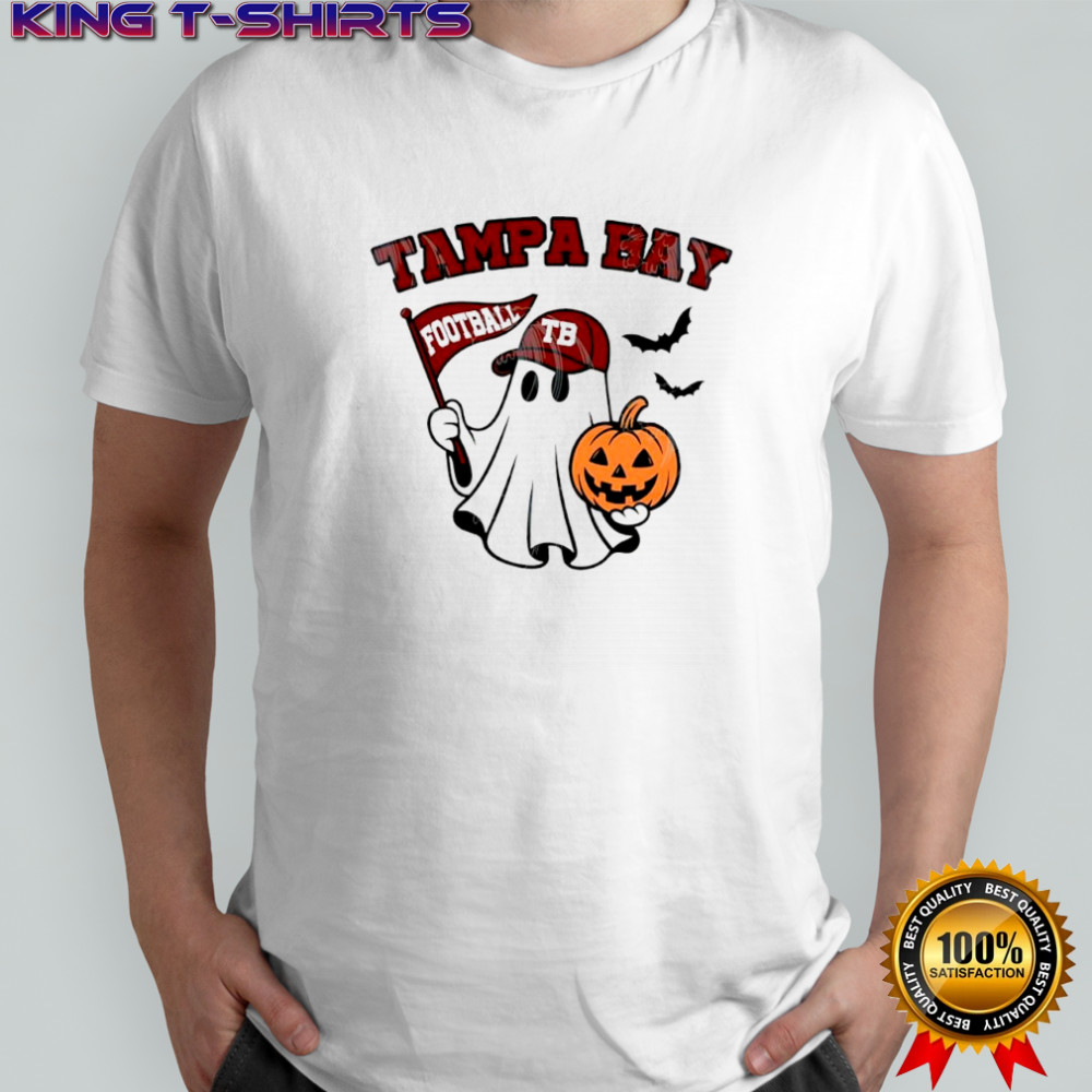 Halloween Ghost Tampa Bay Buccaneers football flag pumpkin shirt