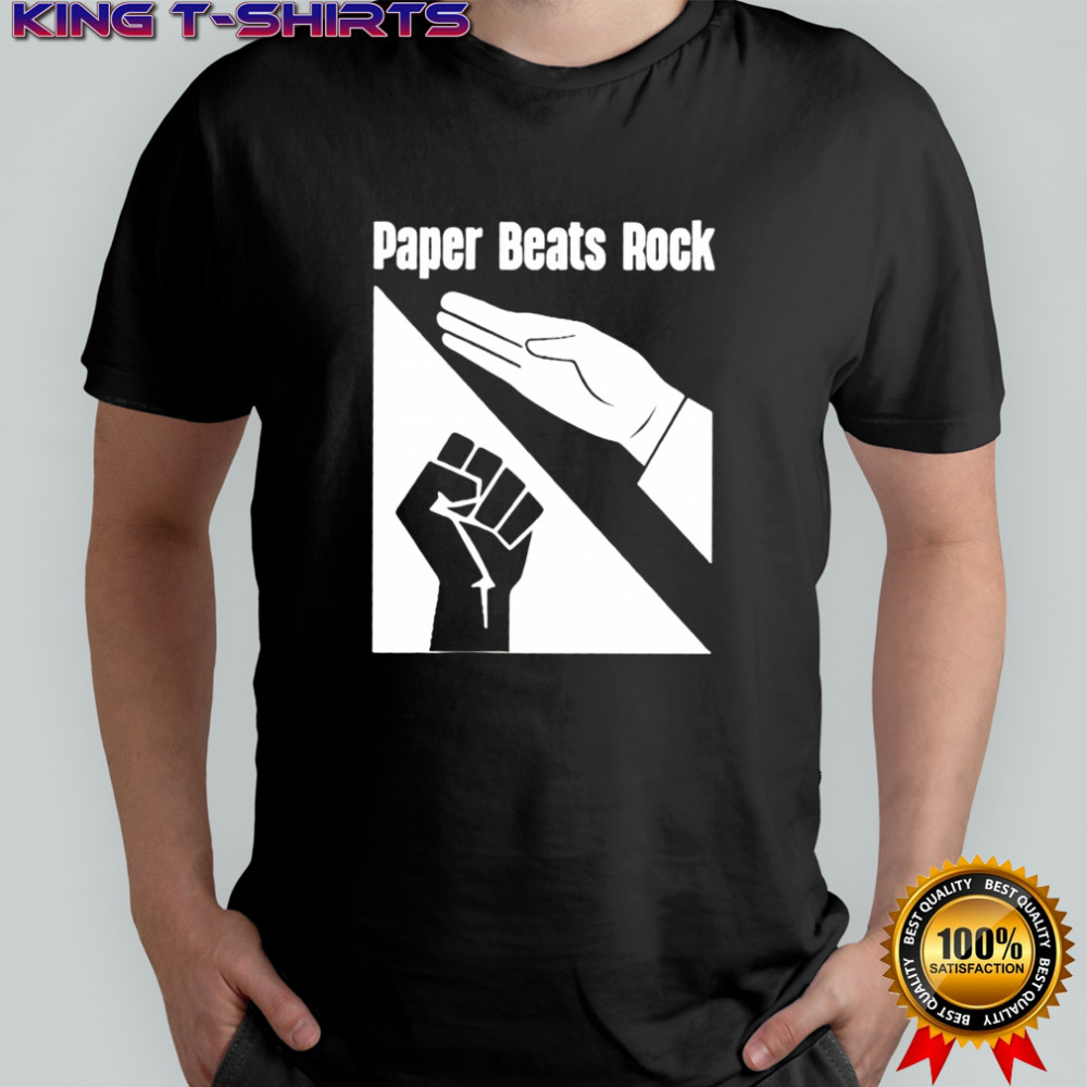 Hands paper beats rock logo shirt