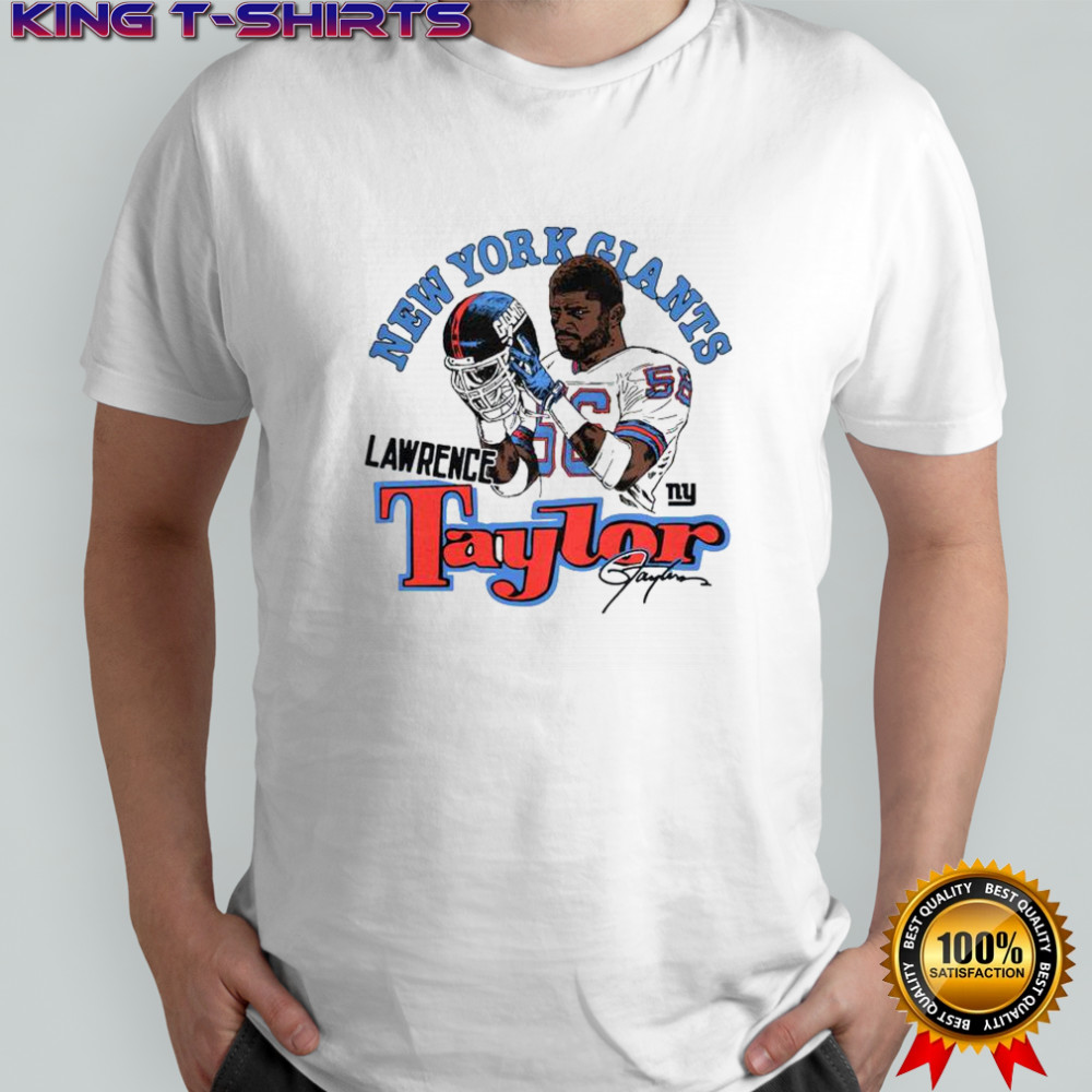 Homage Lawrence Taylor Royal New York Giants Retired Player Classic Caricature T-Shirt