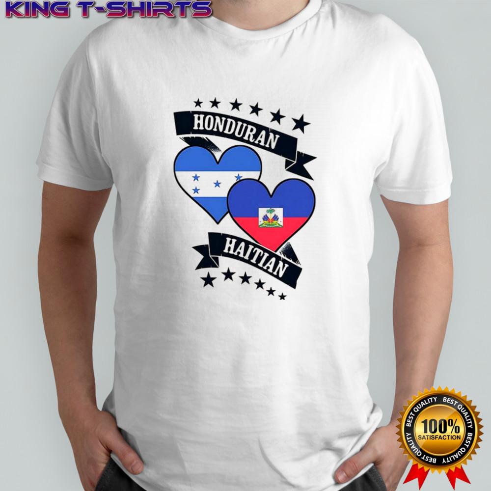 Honduran vs Haitian heart flags shirt
