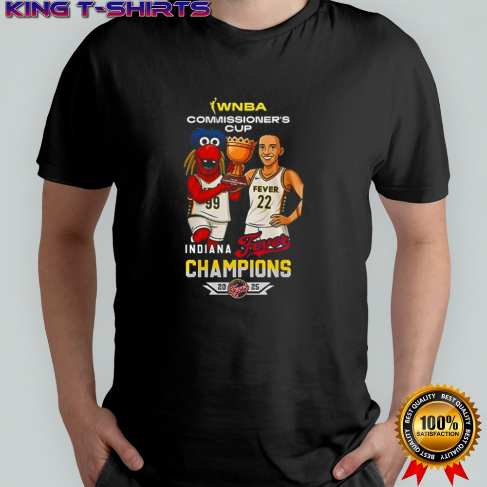 Indiana Fever Caitlyn Clark 2025 WNBA Commissioner’s Cup Champions mascot art Double-Sided T-shirt