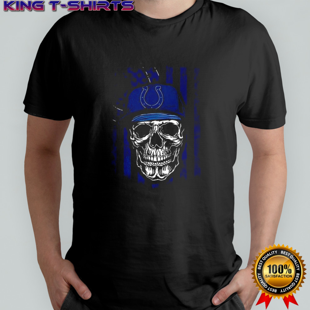 Indianapolis Colts NFL Skull American Flag Football Lover T-Shirt