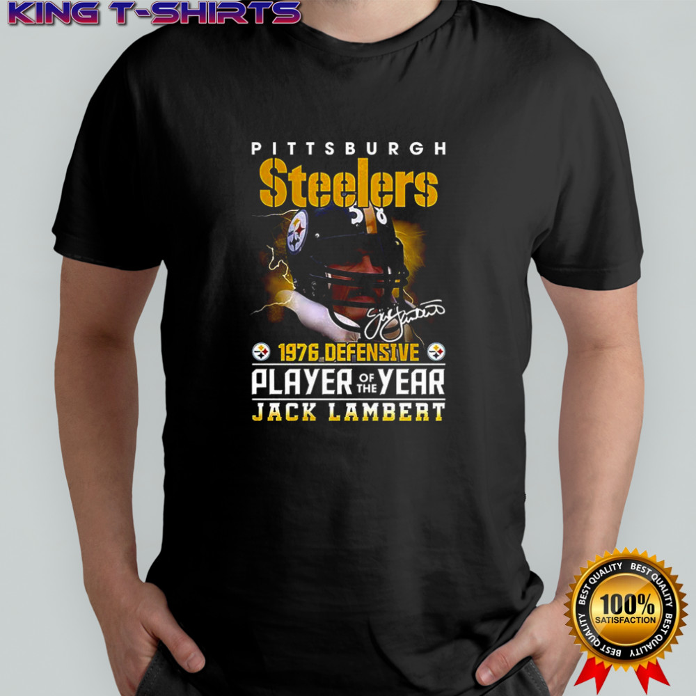 Jack Lambert Pittsburgh Steelers fooball 1976 defensive player of the year signature shirt