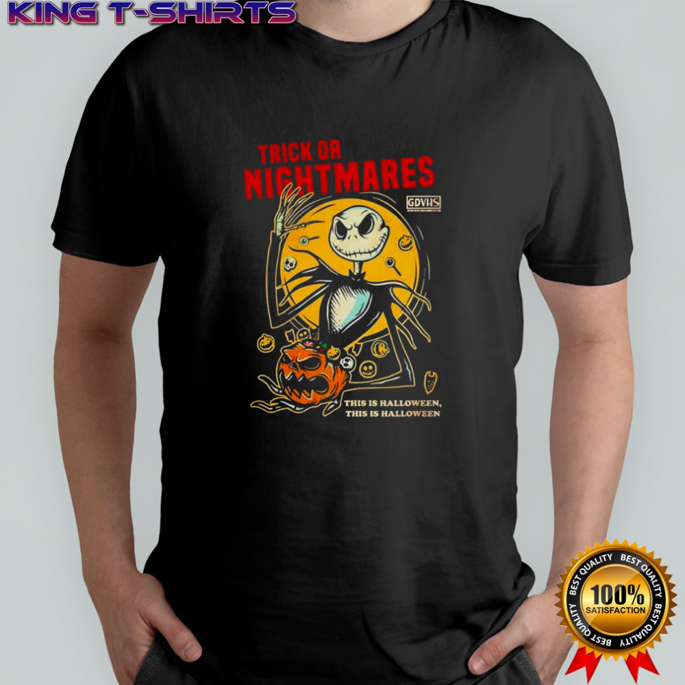 Jack Skellington Trick or Nightmare Halloween Scary Pumpkin Horror Spooky shirt