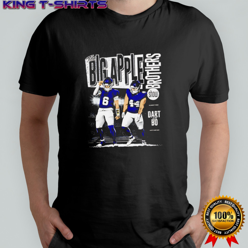 Jaxson Dart and Cam Skattebo New York Giants Big Apple Brothers T-shirts