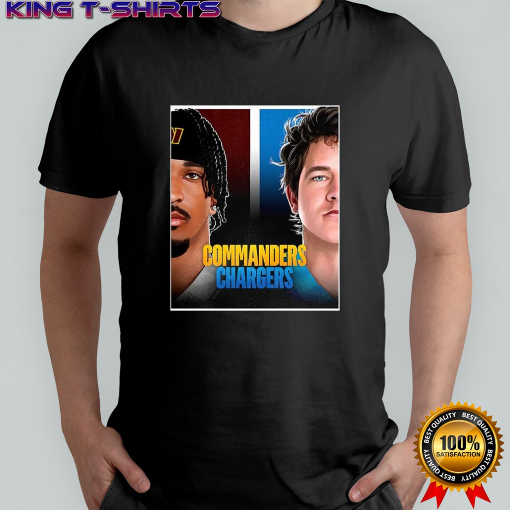 Jayden Daniels Washington Commanders vs Justin Herbert Los Angeles Chargers NFL 2025 shirt