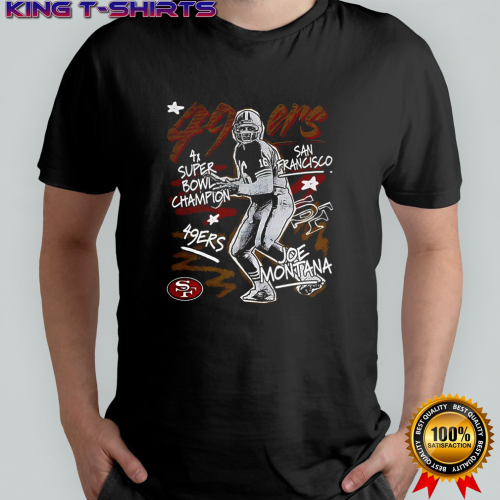 Joe Montana San Francisco 49ers fooball 4x Super Bowl Champions player graphic shirt