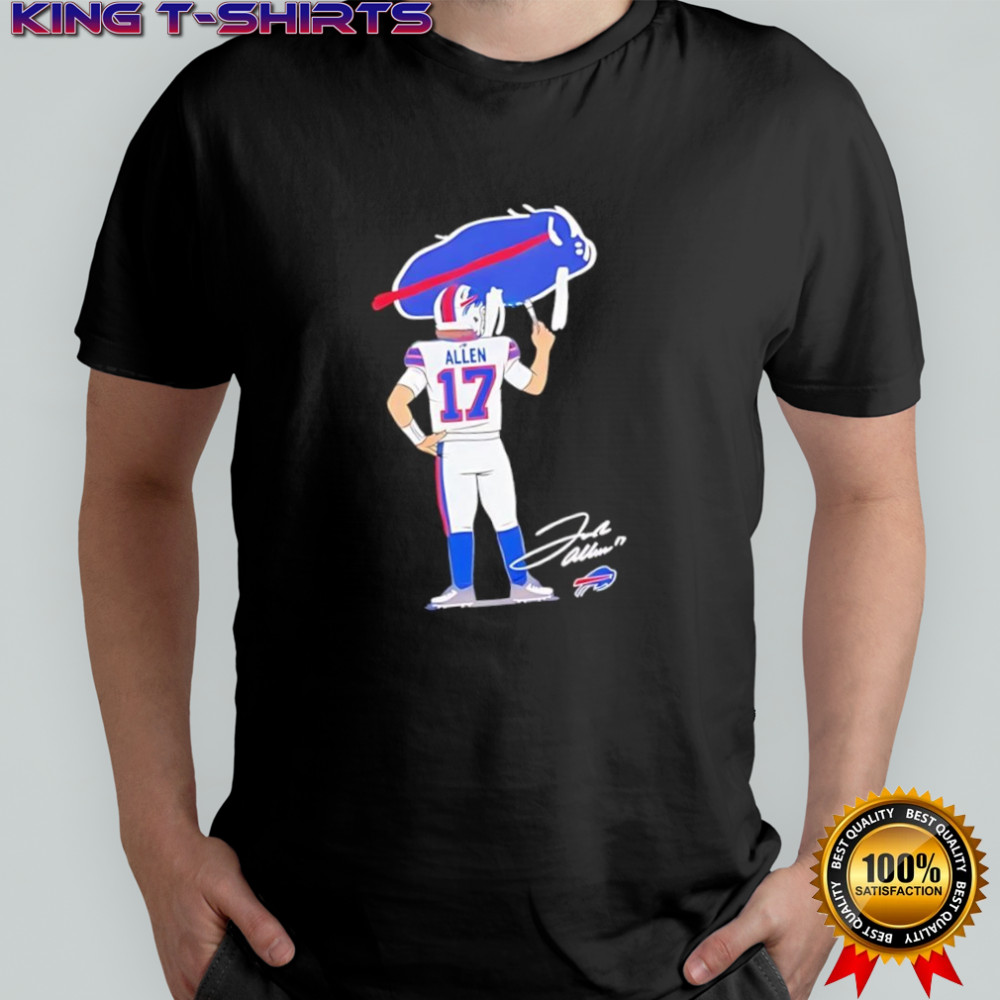 Josh Allen drawing Buffalo Bills Football logo signature shirt