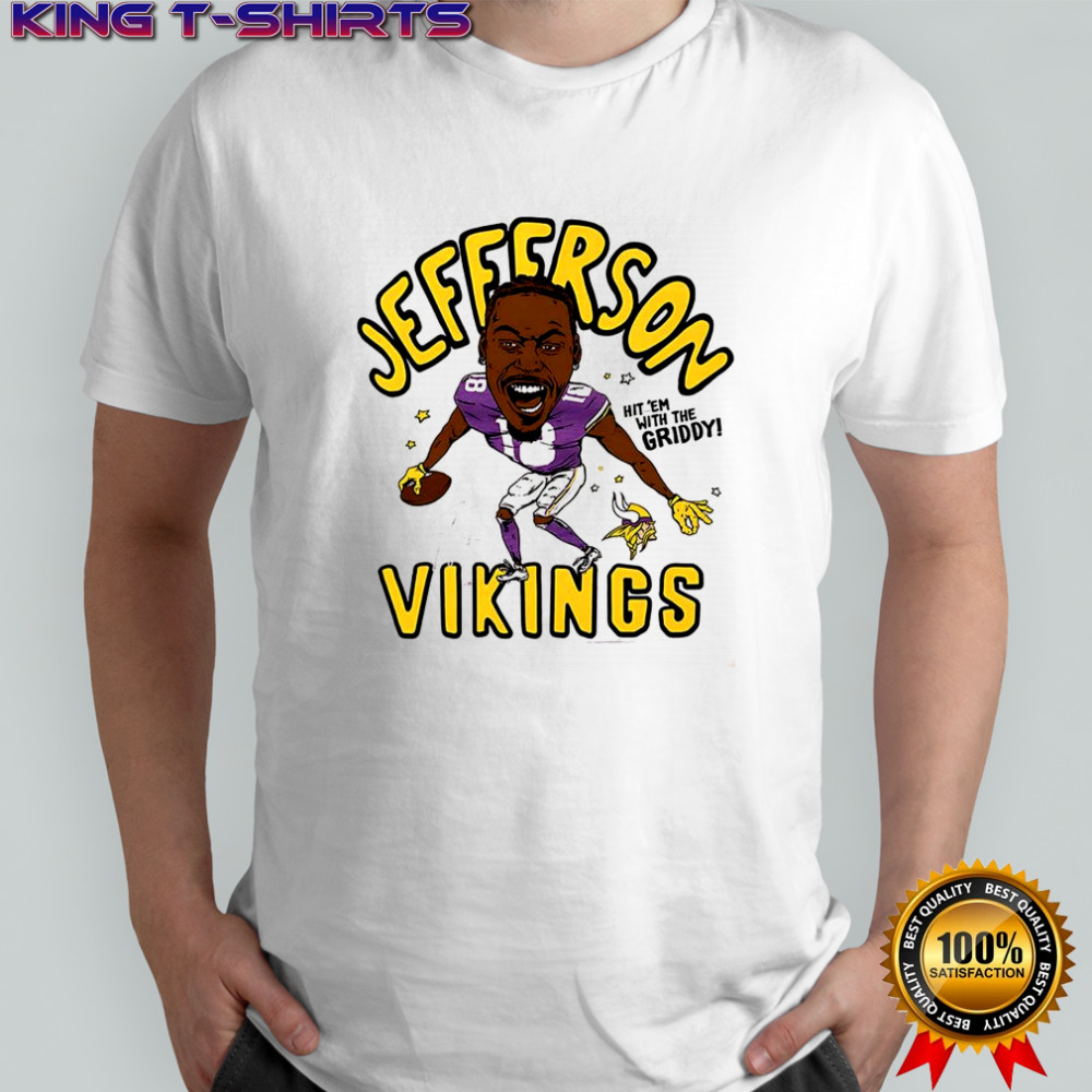 Justin Jefferson Minnesota Vikings football caricature player graphic signature shirt