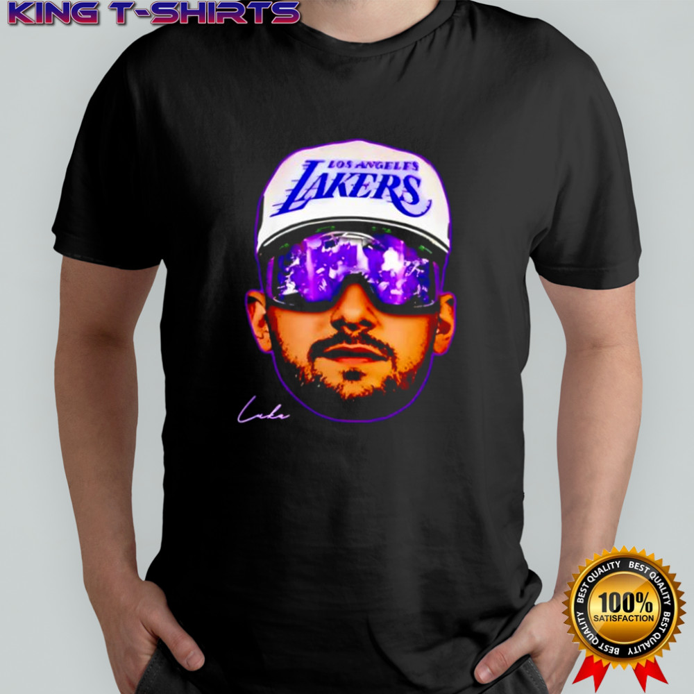 Lakers Luka Large Face Portrait Basketball heard signature shirt