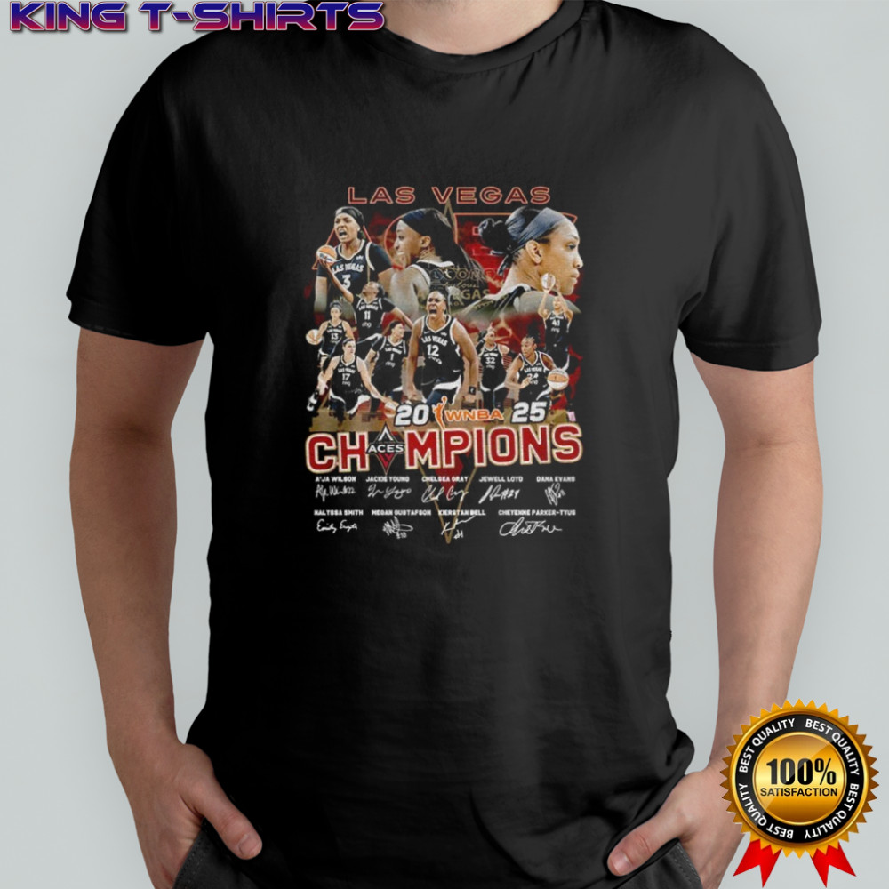 Las Vegas Aces women’s basketball 2025 WNBA Champions signature shirt