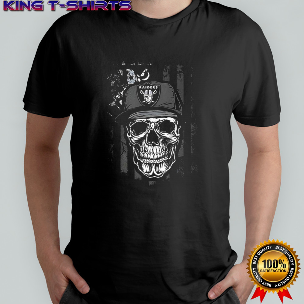 Las Vegas Raiders NFL Skull American Flag FootballLover T-Shirt