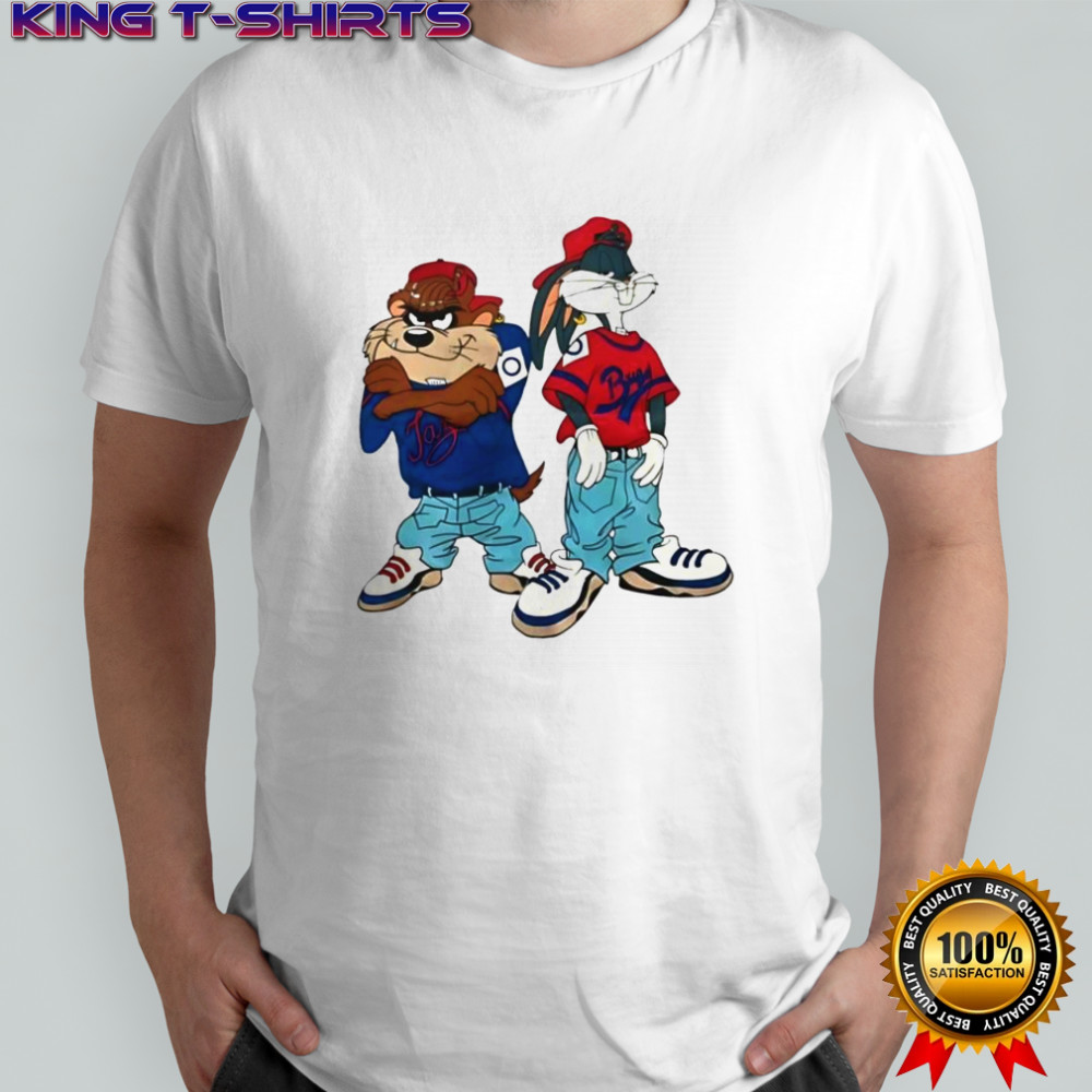 Looney Tunes Bugs Bunny and Tasmanian Devil hip-hop cartoon shirt