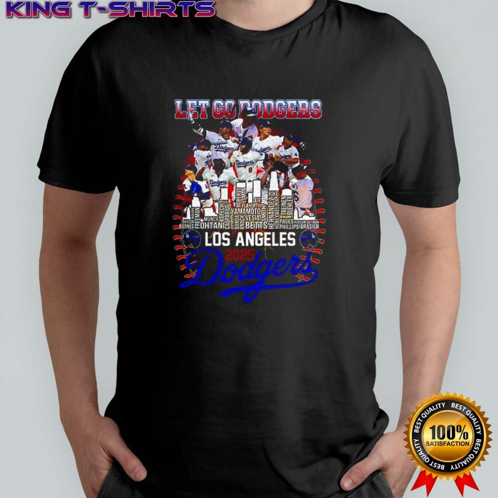 Los Angeles Dodgers 2025 National League Champions Let’s Go Dodgers Skyline Players name shirt