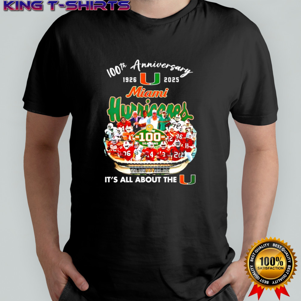 Miami Hurricanes 100th anniversary 1926 2025 It’s all about the U team poster shirt