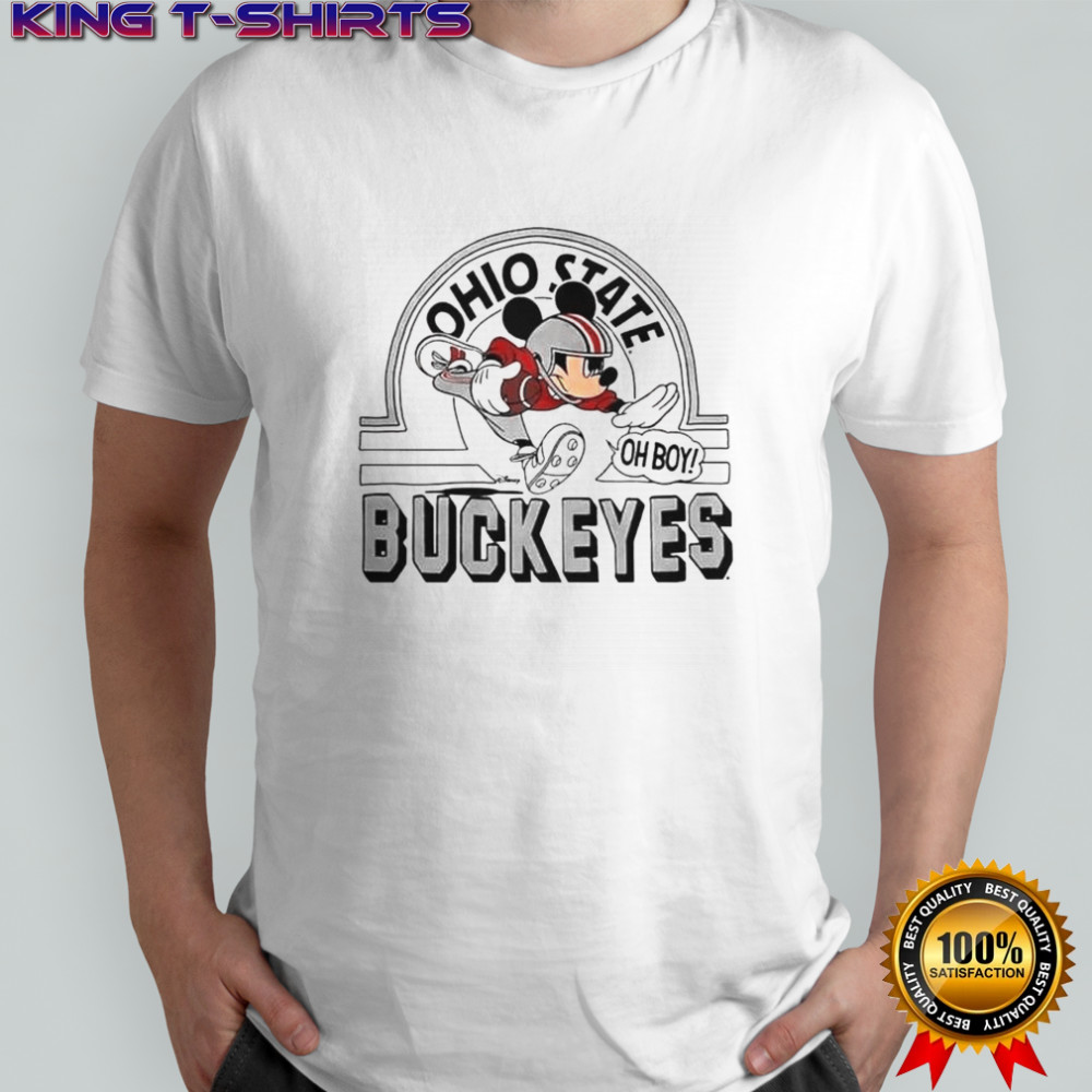 Mickey Mouse Disney X Ohio State Buckeyes Football Logo T-Shirt